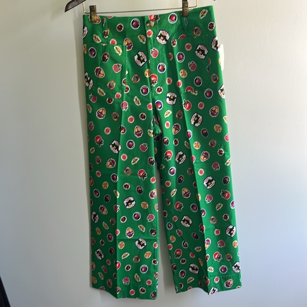 Anthropologie Green Wide-Leg Printed Pants - Picture 11 of 15
